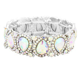 Teardrop Rhinestone Trim Stretch Evening Bracelet - Madeline Love - Flyclothing LLC
