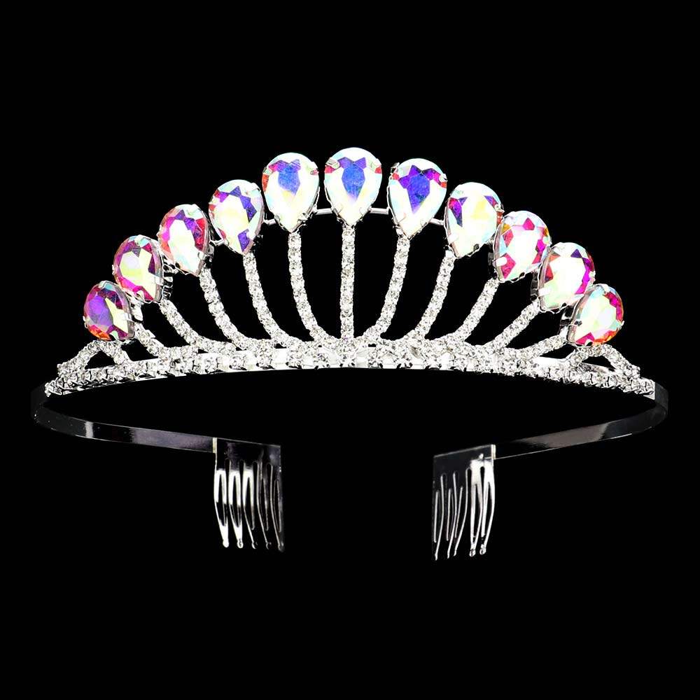 Teardrop Stone Accented Princess Tiara - Madeline Love - Flyclothing LLC