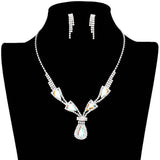 Teardrop Stone Accented Rhinestone Jewelry Set - Madeline Love - Flyclothing LLC