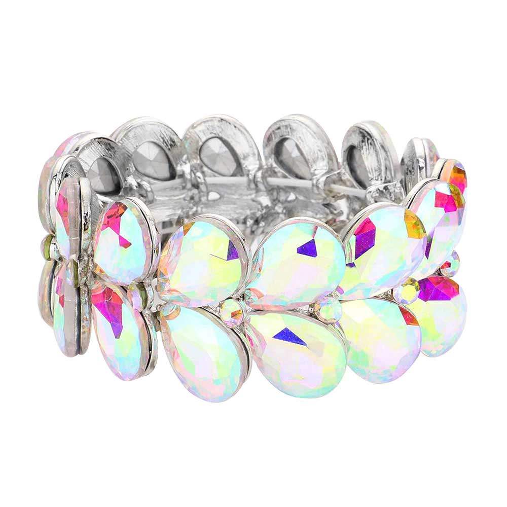 Teardrop Stone Embellished Evening Bracelet - Madeline Love - Flyclothing LLC