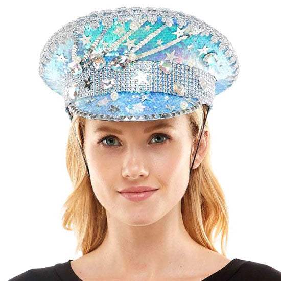 Star Pointed Sequin Bling Hat - Madeline Love - Flyclothing LLC