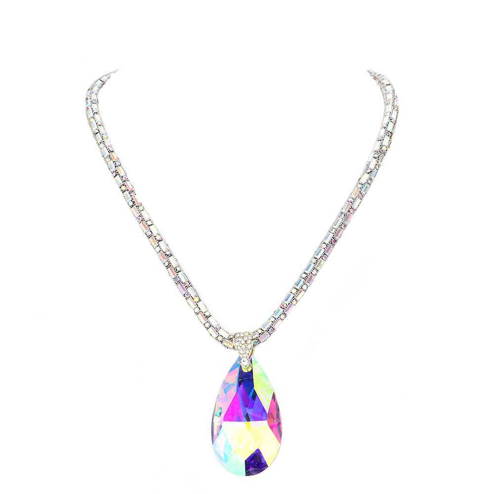 Teardrop Pendant Bling Necklace - Madeline Love - Flyclothing LLC