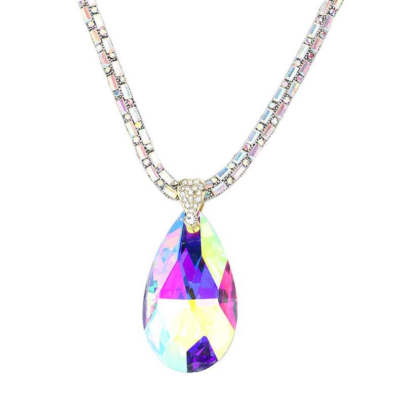 Teardrop Pendant Bling Necklace - Madeline Love - Flyclothing LLC