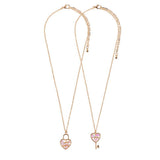 2PCS - Love & Love More BFF Heart Lock Key Necklace Set Jewelry Set - Madeline Love - Flyclothing LLC