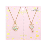 2PCS - Love & Love More BFF Heart Lock Key Necklace Set Jewelry Set - Madeline Love - Flyclothing LLC