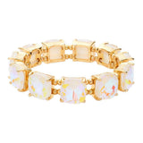 Cushion Square Stone Stretch Evening Bracelet - Madeline Love - Flyclothing LLC
