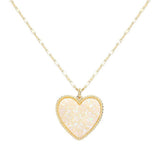 Druzy Heart Pendant Necklace - Madeline Love - Flyclothing LLC