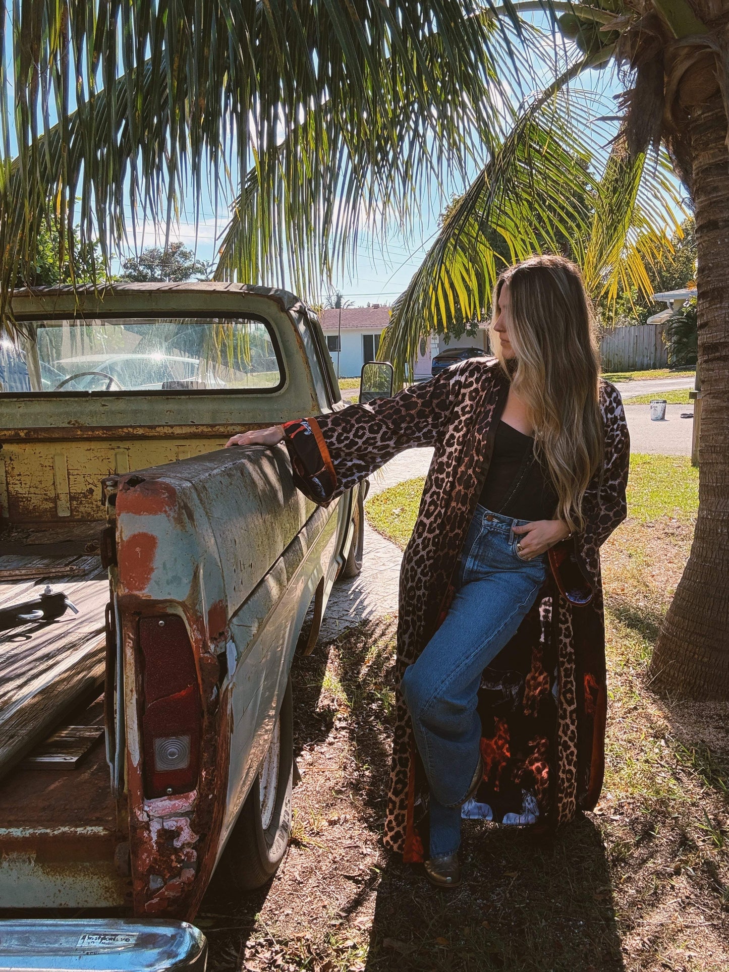 Rebel Yell Horse & Leopard Print Reversible Duster - Lil Bee's Bohemian - Flyclothing LLC