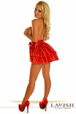 Daisy Corsets Red Satin Layered Ruffle Skirt - Daisy Corsets