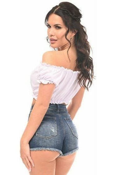 Daisy Corsets White Short Sleeve Peasant Top - Daisy Corsets