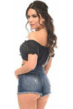 Daisy Corsets Black Short Sleeve Peasant Top - Daisy Corsets - Flyclothing LLC