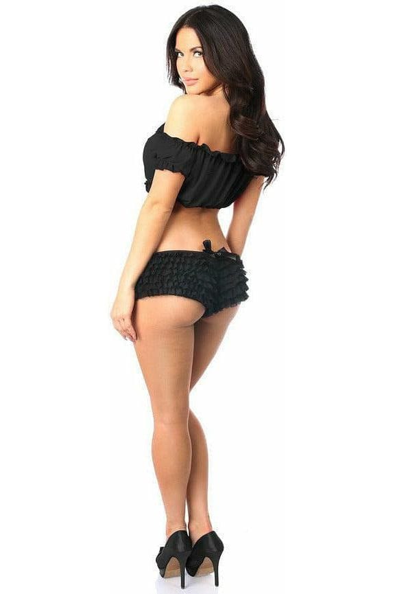 Daisy Corsets Black Short Sleeve Peasant Top - Daisy Corsets