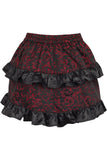 Daisy Corsets Red/Black Brocade Ruched Bustle Skirt - Daisy Corsets