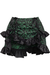 Daisy Corsets Green/Black Brocade Ruched Bustle Skirt - Daisy Corsets