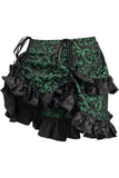 Daisy Corsets Green/Black Brocade Ruched Bustle Skirt - Daisy Corsets