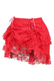 Daisy Corsets Red Lace Ruched Bustle Skirt - Daisy Corsets