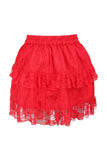 Daisy Corsets Red Lace Ruched Bustle Skirt - Daisy Corsets