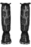 Daisy Corsets Black Sheer Lace Smocked Sleeves - Daisy Corsets
