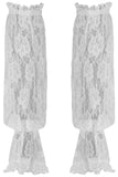Daisy Corsets White Sheer Lace Smocked Sleeves - Daisy Corsets