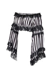 Daisy Corsets Black/White Striped Smocked Flare Sleeve Peasant Top - Daisy Corsets