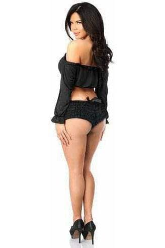 Daisy Corsets Black Long Sleeve Peasant Top - Daisy Corsets - Flyclothing LLC