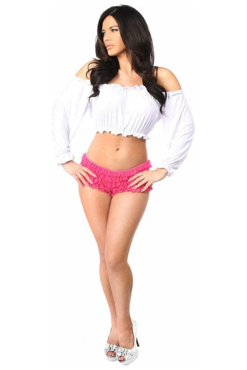 Daisy Corsets White Long Sleeve Peasant Top - Daisy Corsets - Flyclothing LLC