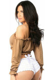 Daisy Corsets Tan Long Sleeve Peasant Top - Daisy Corsets