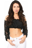 Daisy Corsets Black Lined Lace Long Sleeve Peasant Top - Daisy Corsets