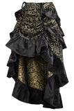 Daisy Corsets Gold/Black Brocade Adjustable High Low Bustle Skirt - Daisy Corsets