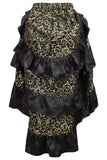Daisy Corsets Gold/Black Brocade Adjustable High Low Bustle Skirt - Daisy Corsets