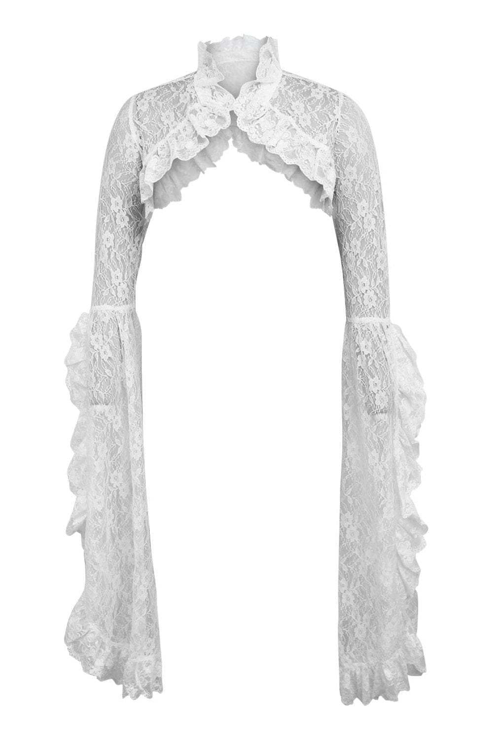 Daisy Corsets White Lace Shrug Bolero Jacket - Daisy Corsets - Flyclothing LLC