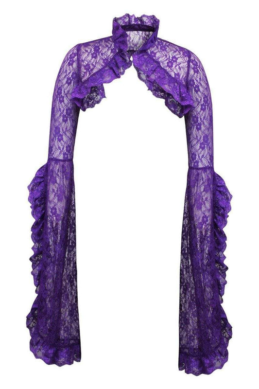 Daisy Corsets Purple Lace Shrug Bolero Jacket - Daisy Corsets - Flyclothing LLC