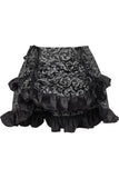 Daisy Corsets Silver/Black Brocade Ruched Bustle Skirt - Daisy Corsets