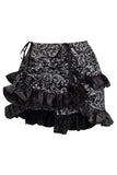 Daisy Corsets Silver/Black Brocade Ruched Bustle Skirt - Daisy Corsets