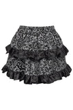 Daisy Corsets Silver/Black Brocade Ruched Bustle Skirt - Daisy Corsets