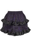 Daisy Corsets Purple/Black Brocade Ruched Bustle Skirt - Daisy Corsets