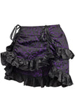 Daisy Corsets Purple/Black Brocade Ruched Bustle Skirt - Daisy Corsets
