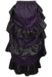 Daisy Corsets Purple/Black Brocade Adjustable High Low Bustle Skirt - Daisy Corsets