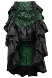 Daisy Corsets Green/Black Brocade Adjustable High Low Bustle Skirt - Daisy Corsets