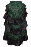 Daisy Corsets Green/Black Brocade Adjustable High Low Bustle Skirt - Daisy Corsets