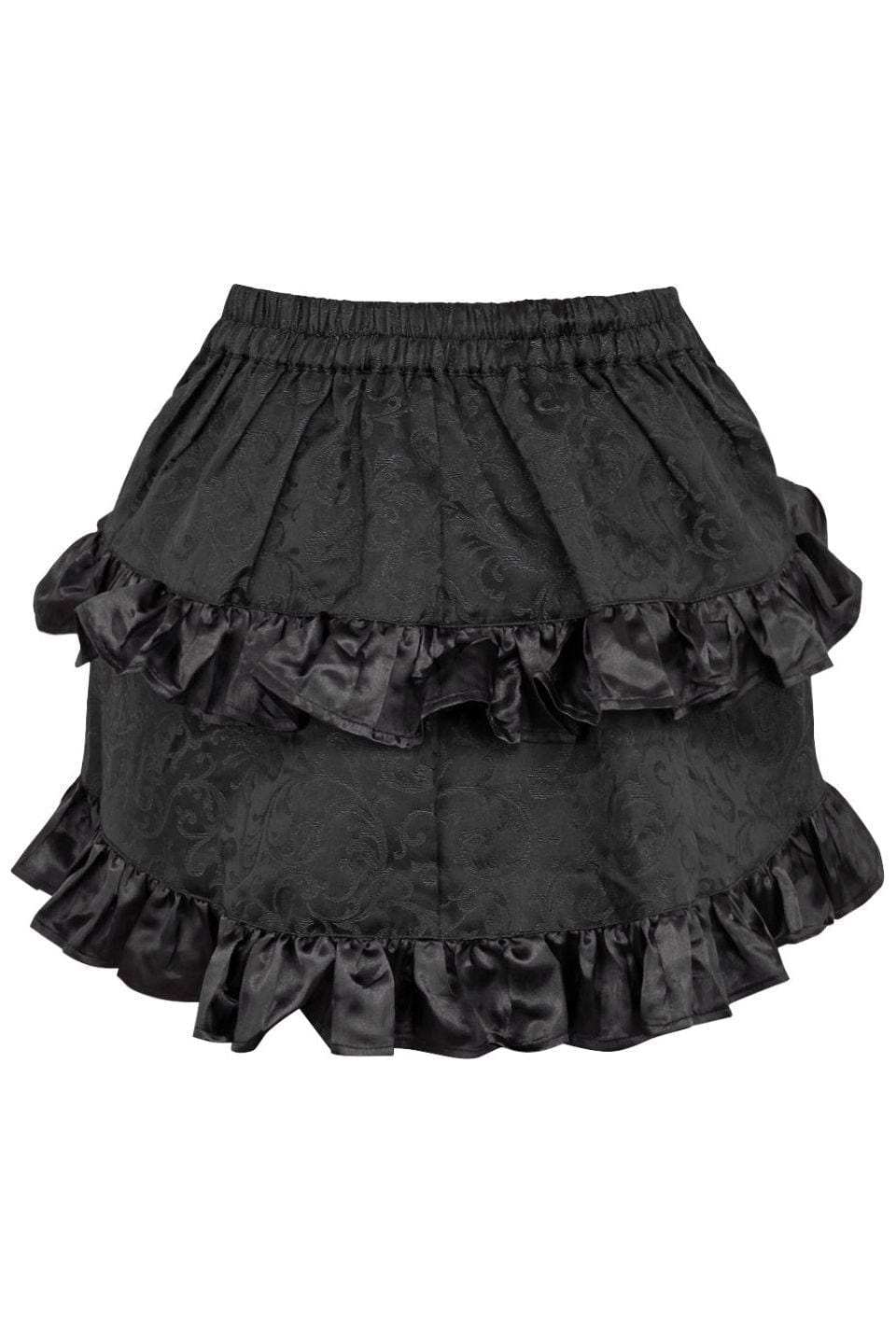 Daisy Corsets Black Brocade Ruched Bustle Skirt - Daisy Corsets - Flyclothing LLC