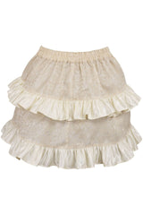 Daisy Corsets Ivory Brocade Ruched Bustle Skirt - Daisy Corsets