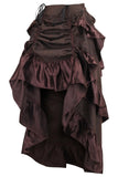 Daisy Corsets Brown Brocade Adjustable High Low Bustle Skirt - Daisy Corsets