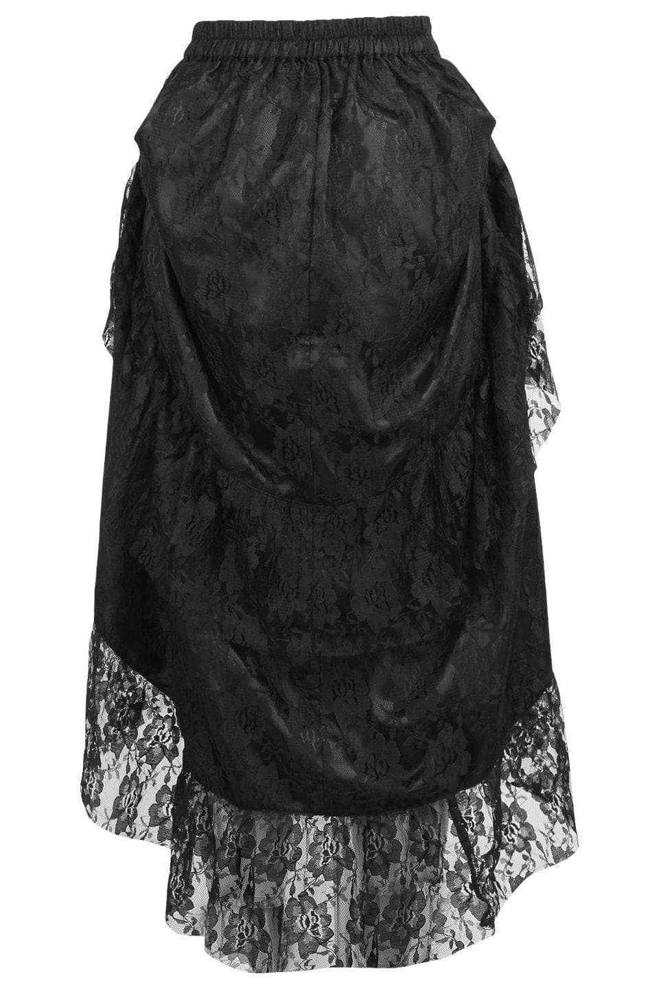 Daisy Corsets Black Lace Adjustable High Low Bustle Skirt - Daisy Corsets - Flyclothing LLC