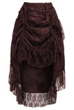 Daisy Corsets Brown Lace Adjustable High Low Bustle Skirt - Daisy Corsets