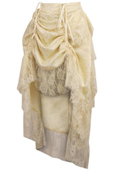 Daisy Corsets Ivory Lace Adjustable High Low Bustle Skirt - Daisy Corsets - Flyclothing LLC