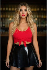 Black Patent Mini Skater Skirt