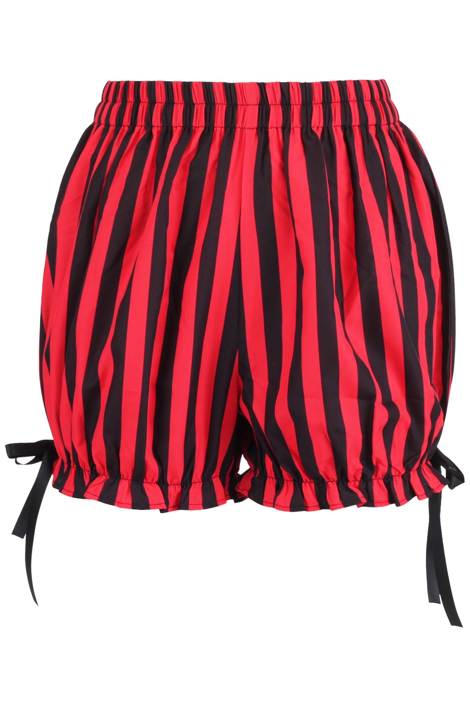 Daisy Corsets Top Drawer 2 PC Red/Black Striped Burlesque Steel Boned Corset & Bloomer Set - Daisy Corsets