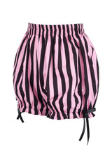 Daisy Corsets Top Drawer 2 PC Pink/Black Striped Burlesque Steel Boned Corset & Bloomer Set - Daisy Corsets