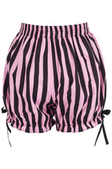 Daisy Corsets Top Drawer 2 PC Pink/Black Striped Burlesque Steel Boned Corset & Bloomer Set - Daisy Corsets